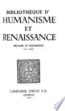 Bibliothèque d'humanisme et Renaissance