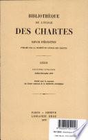 Bibliotheque de L'ecole Des Chartes