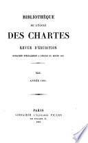 BIBLIOTHEQUE DE L'ECOLE DES CHARTES REVUE D'ERUDITION