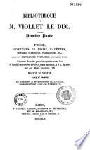 Bibliothèque de M. Viollet le Duc