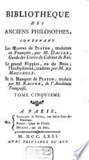 Bibliotheque des anciens philosophes ..
