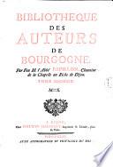 BIBLIOTHEQUE DES AUTEURS DE BOURGOGNE.