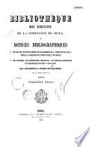 Bibliothèque des écrivains de la Compagnie de Jésus, ou Notices bibliographiques...