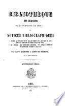 Bibliothèque des écrivains de la compagnie de Jésus ou notices bibliographiques