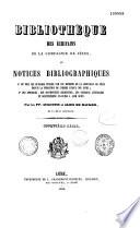 Bibliothèque des écrivains de la Compagnie de Jésus, ou Notices bibliographiques...