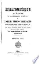 Bibliothèque des écrivains de la Compagnie de Jésus ou Notices bibliographiques