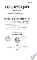 Bibliothèque des écrivains de la Compagnie de Jésus, ou Notices bibliographiques...
