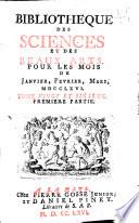 Bibliothèque des sciences, et des beaux arts