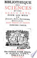 Bibliothèque des sciences et des beaux arts ...
