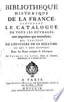 Bibliothèque historique de la France