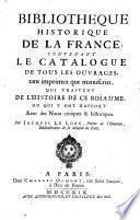 Bibliothèque historique de la France