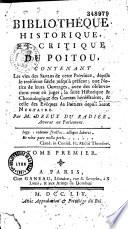 Bibliothèque historique et critique du Poitou... par Dreux du Radier