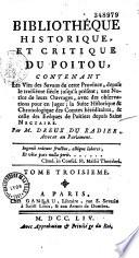 Bibliothèque historique et critique du Poitou... par Dreux du Radier