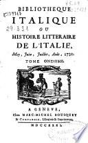 Bibliotheque italique ou Histoire litteraire de l'Italie