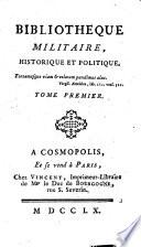 Bibliotheque Militaire, Historique Et Politique