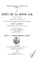 Bibliothèque orientale: Le lotus de la bonne loi, v.1-2