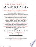 Bibliotheque orientale, ou Dictionnaire universel