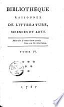 Bibliothèque raisonnée de littérature, sciences et arts