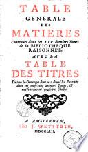 Bibliothèque raisonnée des ouvrages des savans de l'Europe