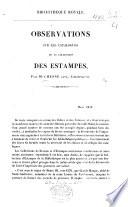 Bibliothèque Royale. Observations sur les Catalogues de la Collection des Estampes. Mars, 1847. Par Duchesne aîné, Conservateur