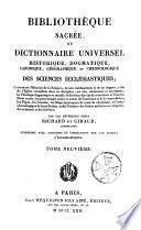 Bibliothèque sacrée, ou Dictionnaire universel, historique, dogmatique, canonique, géographique et chronologique des sciences ecclésiastiques
