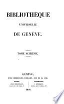 Bibliothèque universelle de Genève. Nouvelle série