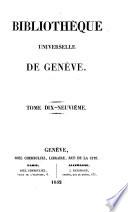 Bibliothèque universelle de Genève. Nouvelle série