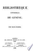 Bibliothèque universelle de Genève. Nouvelle série