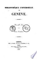 Bibliotheque universelle de Geneve supplement a la Biblioteque universelle de Geneve