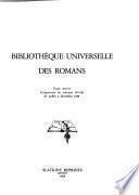 Bibliothèque universelle des romans