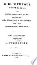 Bibliothèque universelle des sciences, belles-lettres, et arts