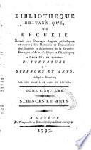 Bibliothèque universelle des sciences, belles-lettres et arts. Sciences et arts
