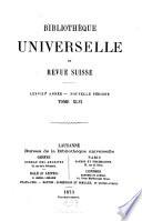 Bibliothèque universelle et revue suisse