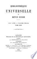 Bibliothèque universelle et revue suisse