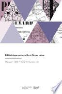 Bibliothèque universelle et revue suisse