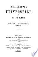 Bibliothèque universelle et revue suisse