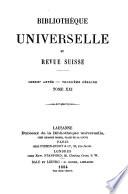 Bibliothèque universelle et revue suisse
