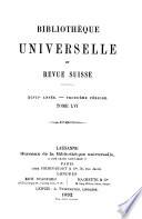 Bibliothèque universelle et revue suisse
