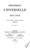 Bibliothèque universelle et revue suisse