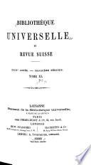 Bibliothèque universelle et revue suisse