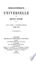 Bibliothèque universelle et revue suisse