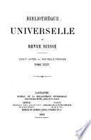 Bibliothèque universelle et revue suisse