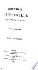 Bibliothèque universelle, revue suisse et étrangère