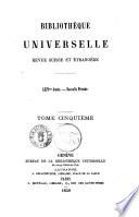 Bibliotheque universelle revue suisse et etrangere