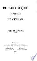 BIBLIOTHEQUE UNIVESELLE DE GENEVE
