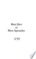 Bien dire et bien aprandre