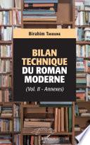 Bilan technique du roman moderne