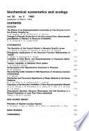 Biochemical Systematics and Ecology