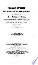Biographie des hommes remarquables du département de Seine-et-Oise