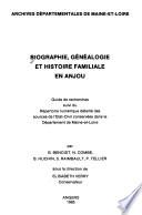 Biographie, généalogie et histoire familiale en Anjou